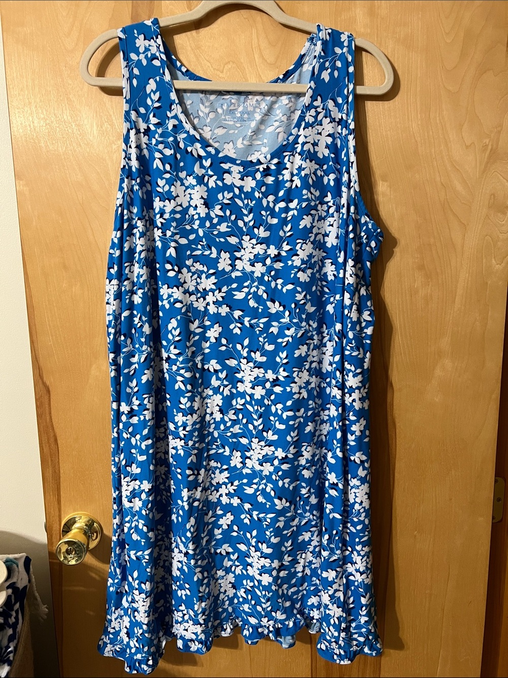 Draper James Royal Blue Floral Scoop-Neck Midi Dress